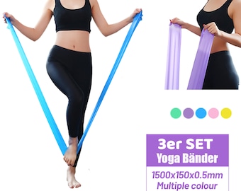 3er-Set Theraband Fitnessbänder Gummiband Terra-Band Yoga Band Home Training DE