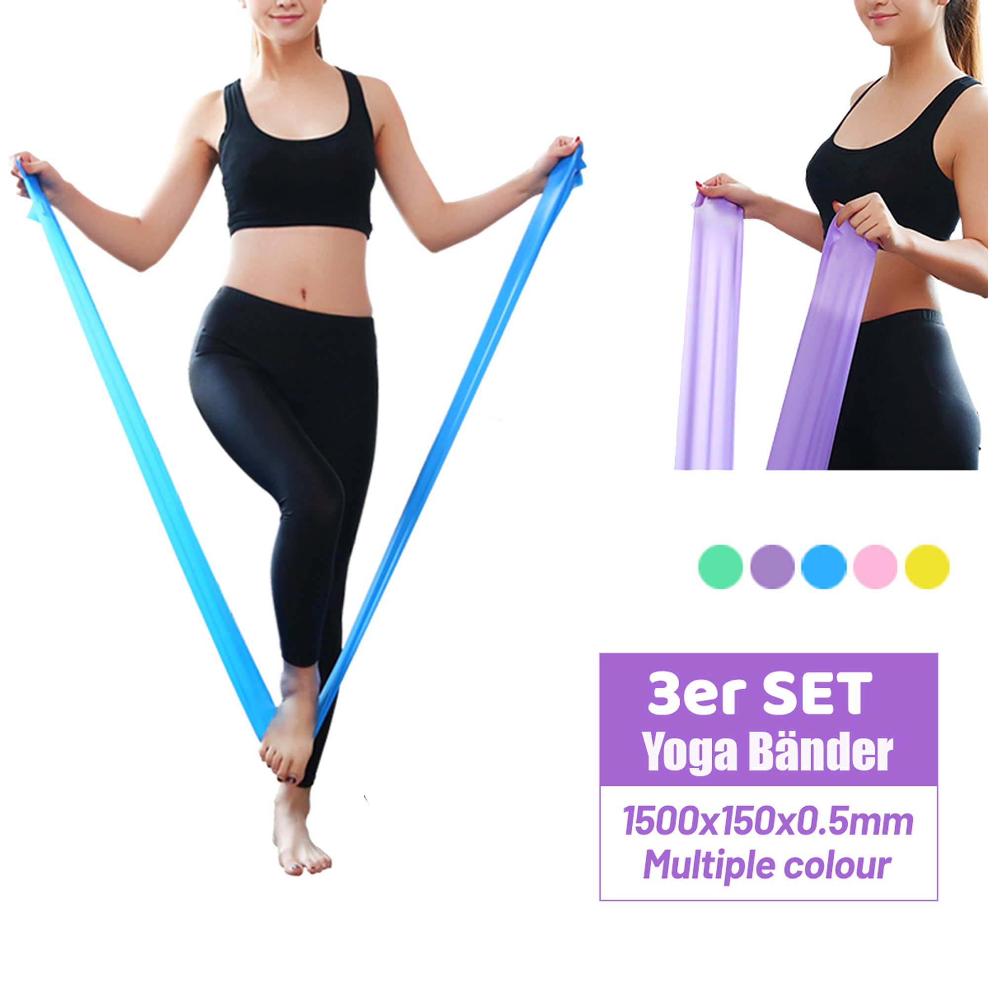 Kit de barre de yoga Pilates portable, équipement de Pilates avec barre de  bande de résistance pour l'entraînement total du corps, yoga, fitness,  stretch, entraînement de résistance à la maison