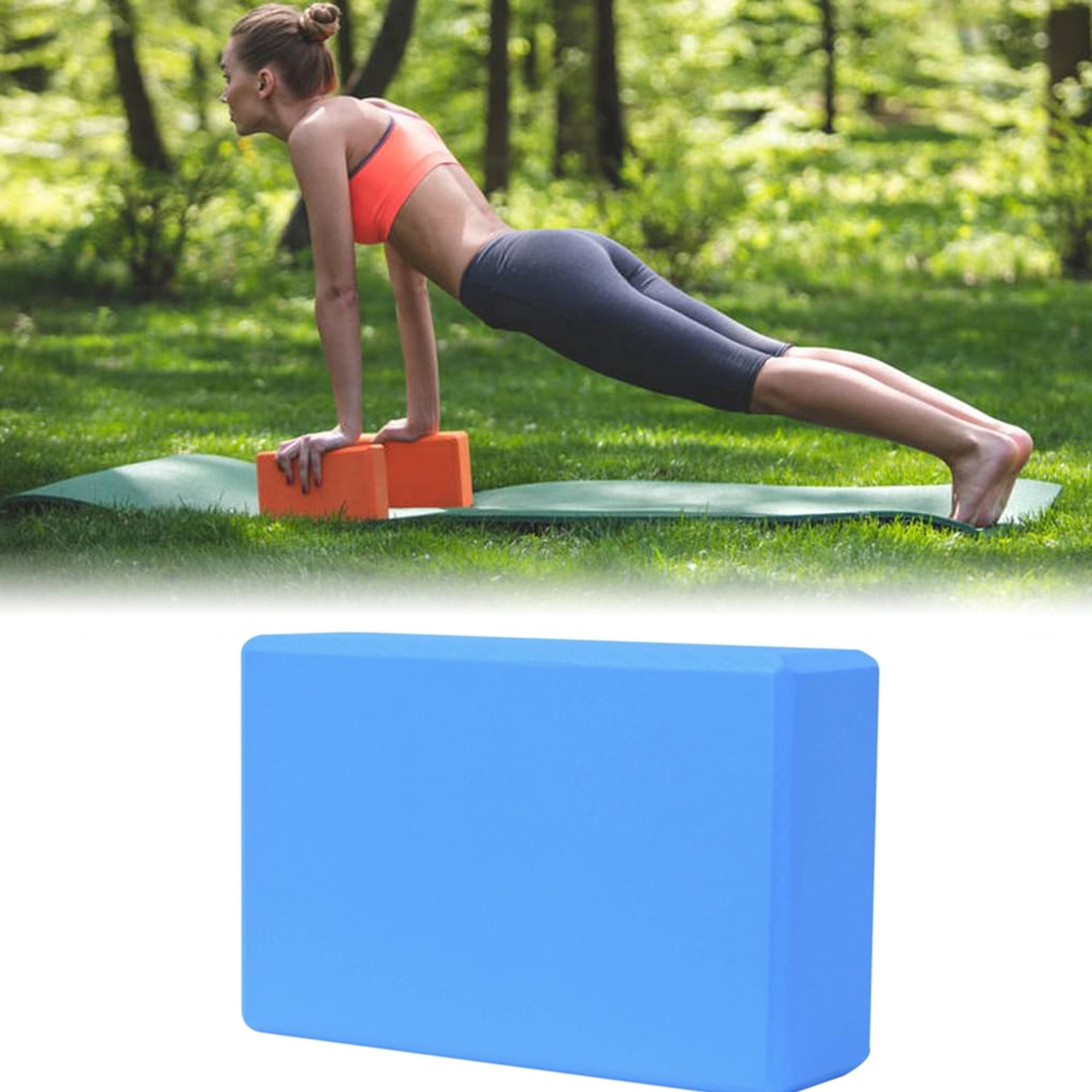 Set of 2 Yoga Block Fuchsia Foam Yoga Block Joga Block Pilates Fitness in  Dark Blue 