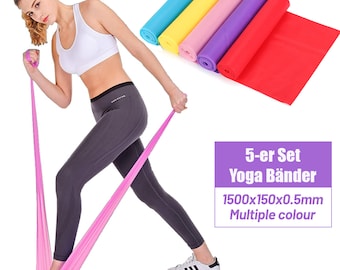 5er-Set Theraband Fitnessbänder Gummiband Terra-Band Yoga Band Home Training DE