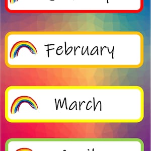 Calendario per aula a tema arcobaleno