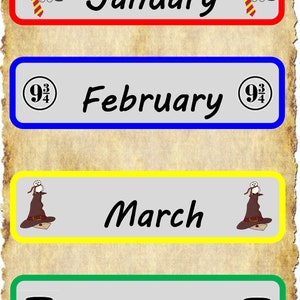 Wizard Themed Classroom Calendar