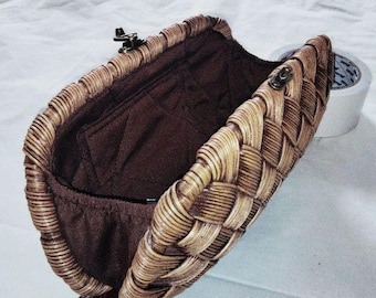 Cartera de mano de ratán tejida a mano – Diseño artesanal natural, bolso de ratán