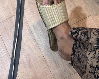 Handmade Natural Mendong Fiber Sandals – Eco Friendly Home Slippers