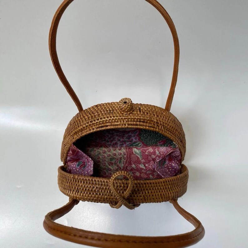 Handwoven Rattan Shoulder Bag – Vintage Boho Wicker Handbag With ...