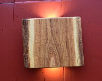 Wall lamp wood natural oak solid rustic oiled wall decoration