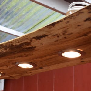 Ceiling lamp wood oak natural hanging lamp 100 cm rustic oiled 4 LEDs solid Handmade in Germany