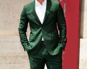 Man Suit Men Green Suit Man Wedding Suits Slim Fit Green Groom Wear 2 Piece Suits Elegant Fashion Suit For Christmas Gift For Christmas Day.
