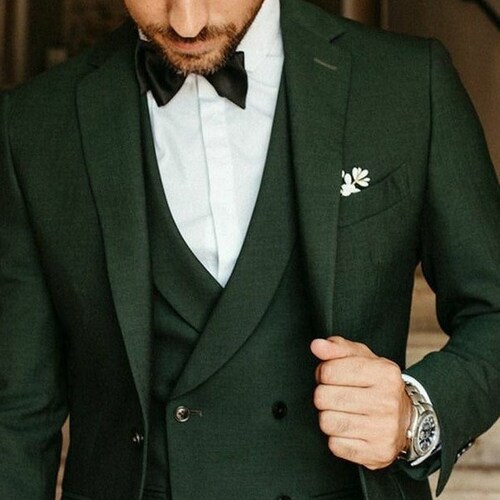 Men Suit Emerald Green Coat Pant 3 