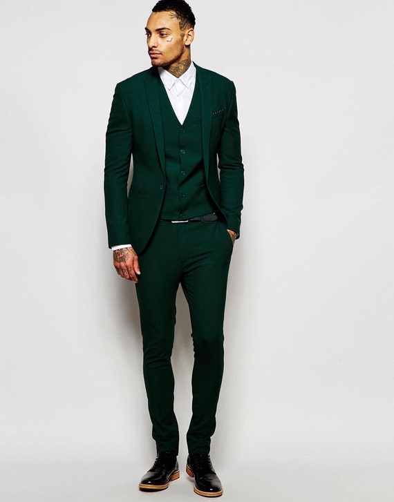 Shop For Emerald Green 3 Piece Suit For Men At Sainly– SAINLY