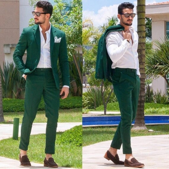 Green casual suit clearance