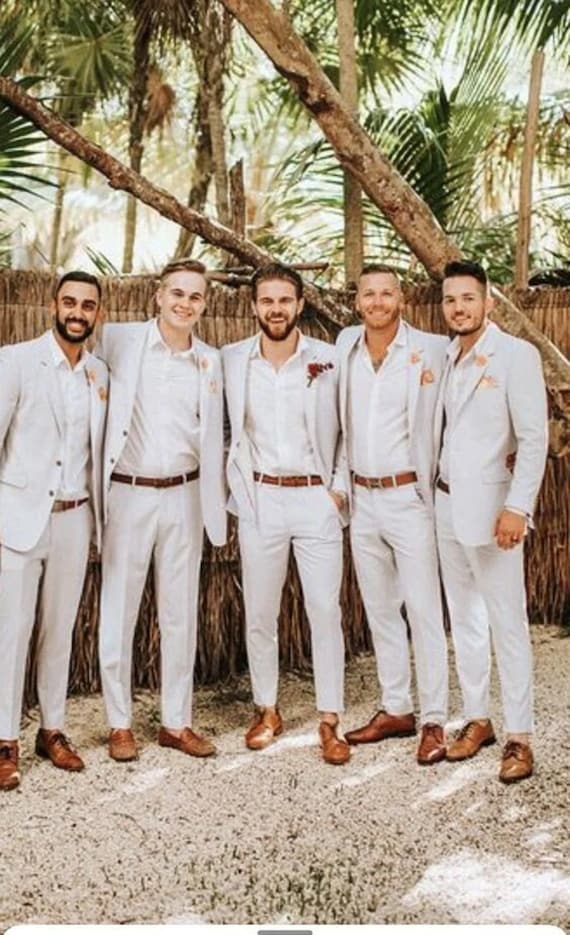 Men Linen Suit Men Suit Linen 2 Piece Linen Suit Beach Fashion