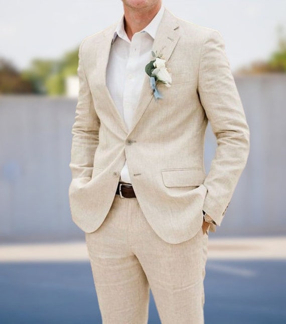 Men Suit Men Linen Suit Gift for Wedding Groom's Suits Men's Clothing Men  Suit Style 2 Piece Beige Suit Gift for Him Elegant Suit - Etsy