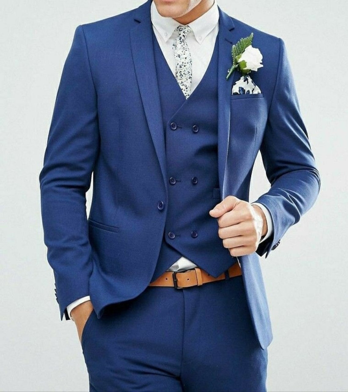 Men Suits Blue Men Wedding Suit Men's Clothing Gifts for Groom's Men