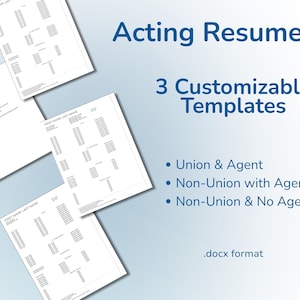 Acting Resume Template  Editable PDF  Industry Standard Format  Modern Printable Design for Actors & Performers