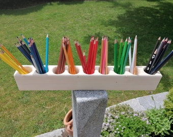 Wooden pencil holder 3-12 holes