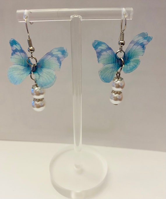 Long butterfly earrings deals