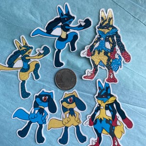 Riolu, Lucario, and Mega Lucario Sticker Pack