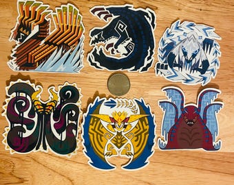 Conjunto de adesivos Monster Hunter Wilds
