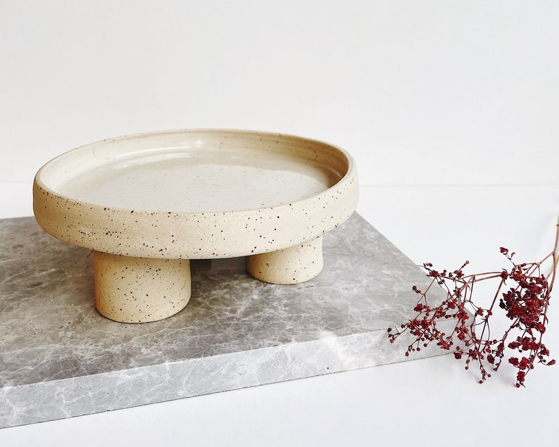 Handmade Speckled Ceramic Plate Ceramic Serving Dish Etsy