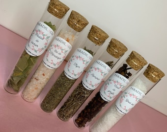 Salt, spices, aromatic herbs | Customizable test tube | Wedding Guest Gift | Gift |Christmas gift…