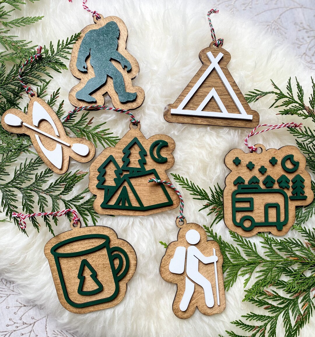 PNW Ornaments I Wood Ornament I Camping Ornament I Hiking Ornament I