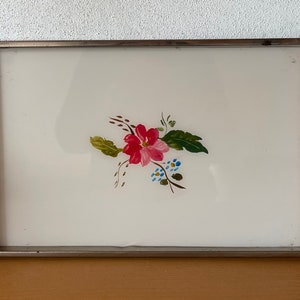 Vintage 60's Retro Wood and Glass Tray