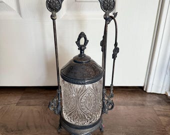 アンティーク ピクルスジャー ヴィンテージ シルバートング付