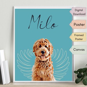Custom dog portrait | Pet loss gift | Personalized Simpathy gift | Family pet portrait | Pet Illustration | Dog artwork | Pet Wallart