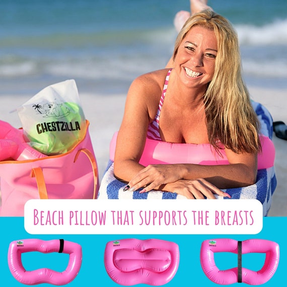 Inflatable top beach pillow