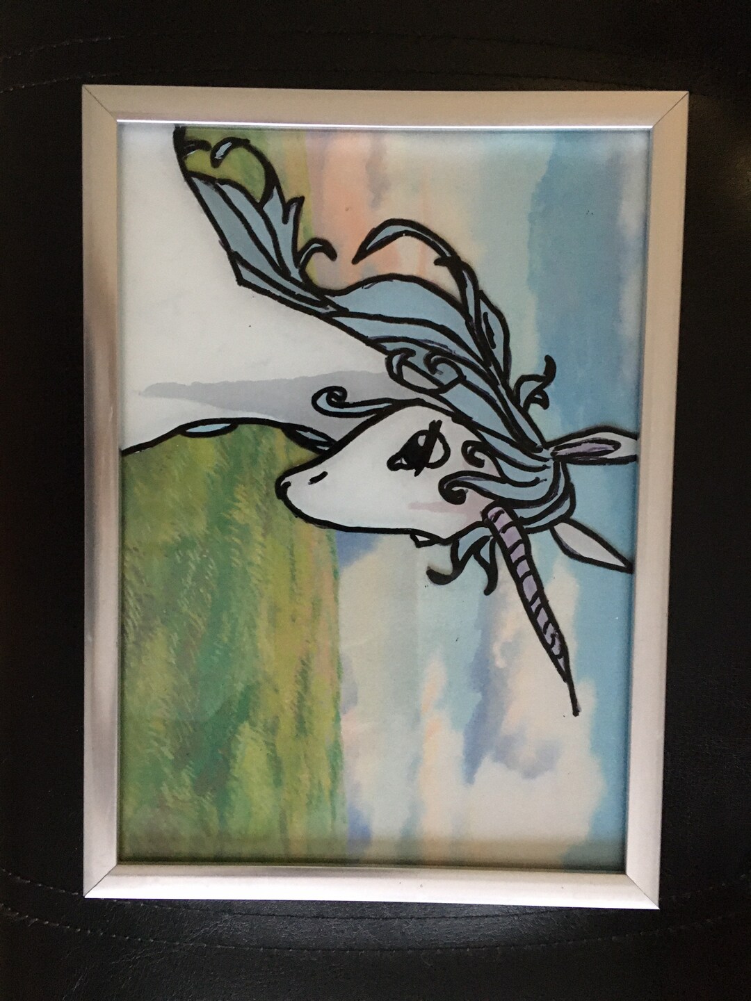 The Last Unicorn Glass Painting 5x7 Etsy