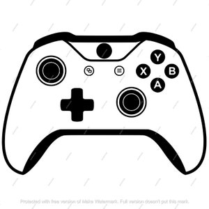 May include: A black and white outline of a video game controller with buttons labelled A, B, X, Y.