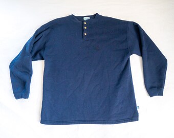 Vintage Discus Athletic Sweatshirt Button XL