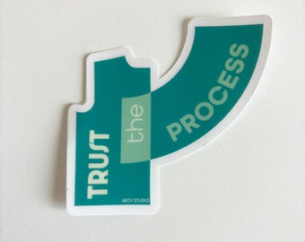 Trust the Process Sticker: Teal Sewing Pattern, Waterproof Vinyl