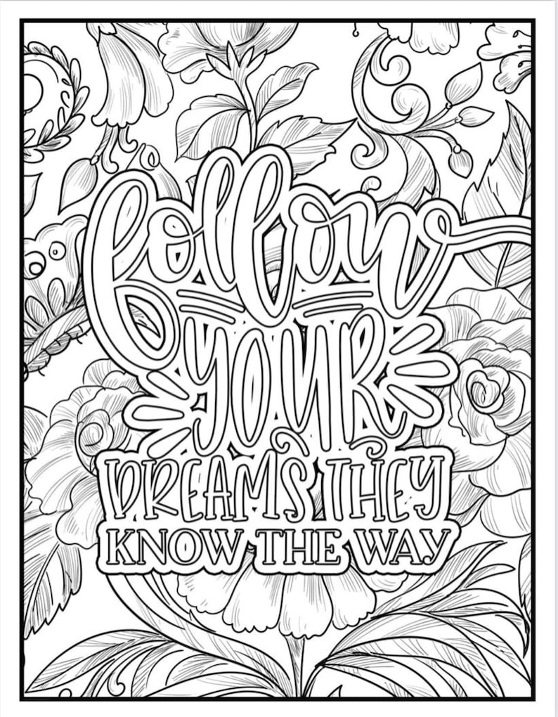 Adult Inspirational Coloring Pages - Etsy