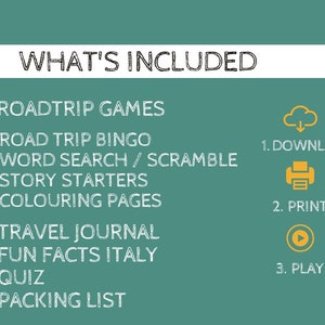 Printable Italy road trip activity pack, Travel Activities, Road Trip Games Bundle, Kids Travel Games, Kids Car Activities, Road Trip Games image 7