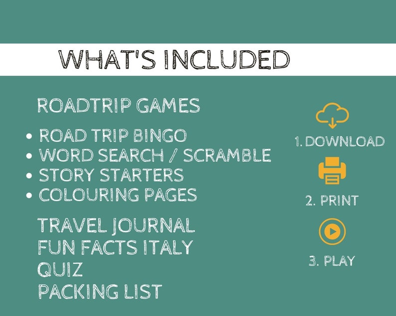 Printable Italy road trip activity pack, Travel Activities, Road Trip Games Bundle, Kids Travel Games, Kids Car Activities, Road Trip Games image 7