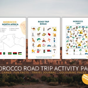 Printable Morocco road trip activity pack, Travel Activities, Road Trip Games Bundle, Kids Travel Games, Kids Car Activities,Road Trip Games image 6