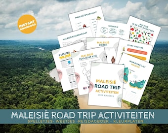 Maleisië road trip Activiteiten voor kinderen NL, Reisspelletjes, Road Trip Spelletjes, Vakantie doeboek, Maleisië activiteiten