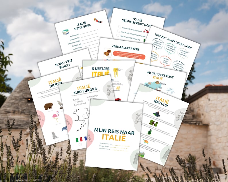 Printable Italië road trip Activiteiten voor kinderen NL, Reisspelletjes, Road Trip Spelletjes, Vakantie doeboek, Italië activiteiten image 2