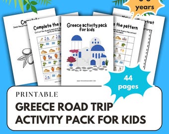 Explore Greece: Fun Printable Activity Pack for Kids (Ages 3-6) | Preschool Travel & Cultural Learning Bundle