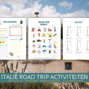 Printable Italië road trip Activiteiten voor kinderen NL, Reisspelletjes, Road Trip Spelletjes, Vakantie doeboek, Italië activiteiten image 6