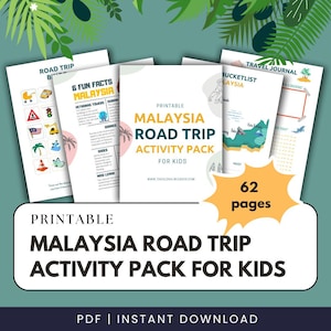 Printable Malaysia Road Trip Activity Pack for Kids – Travel Games, Puzzles and Fun Learning Activities for Car Rides & Vacations