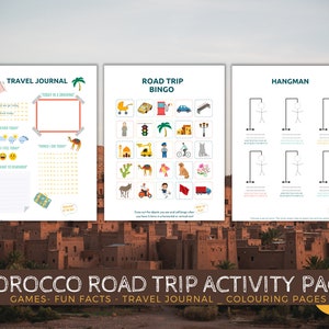 Printable Morocco road trip activity pack, Travel Activities, Road Trip Games Bundle, Kids Travel Games, Kids Car Activities,Road Trip Games image 5