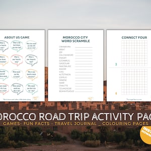 Printable Morocco road trip activity pack, Travel Activities, Road Trip Games Bundle, Kids Travel Games, Kids Car Activities,Road Trip Games image 3