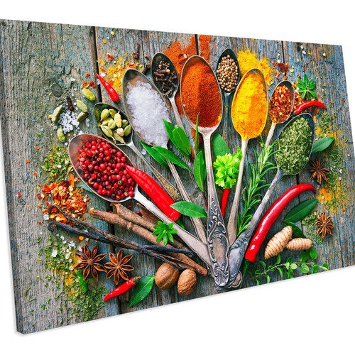 Herbs and Spices HD Framed Canvas Wall Art Picture Print Etsy UK
