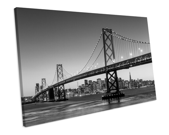 San Francisco Skyline CITY  Canvas Art Print Box Framed Picture Wall Hanging BBD 