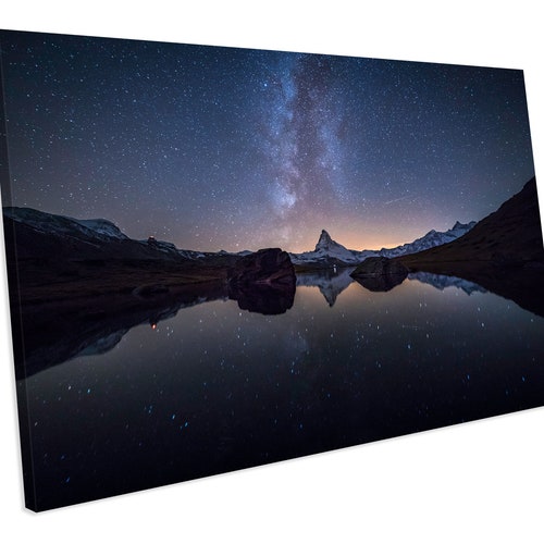 Night Sky Milky Way Forest CANVAS PRINT Framed Wall Art Etsy