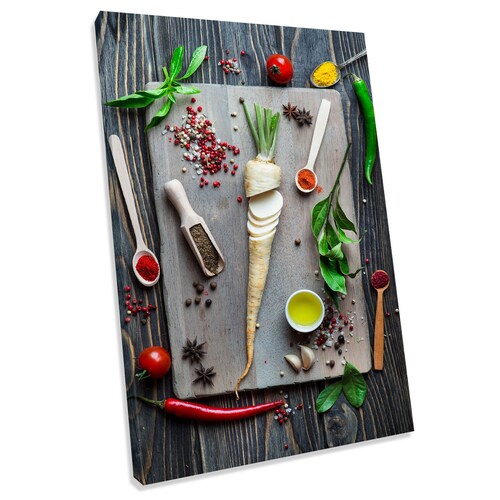 Herbs & Spices Spoons Kitchen CANVAS ART PRINT Box Framed Etsy UK