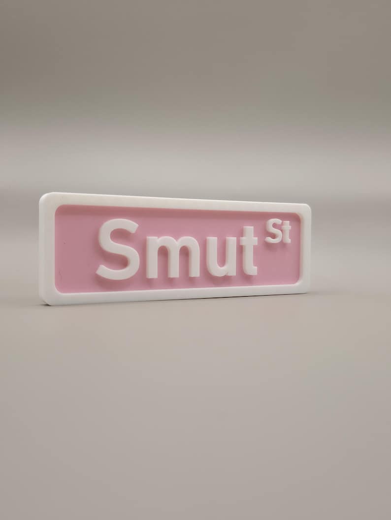 Smut Street Sign: Funny Pink 3D Printed Booktok Decor image 3